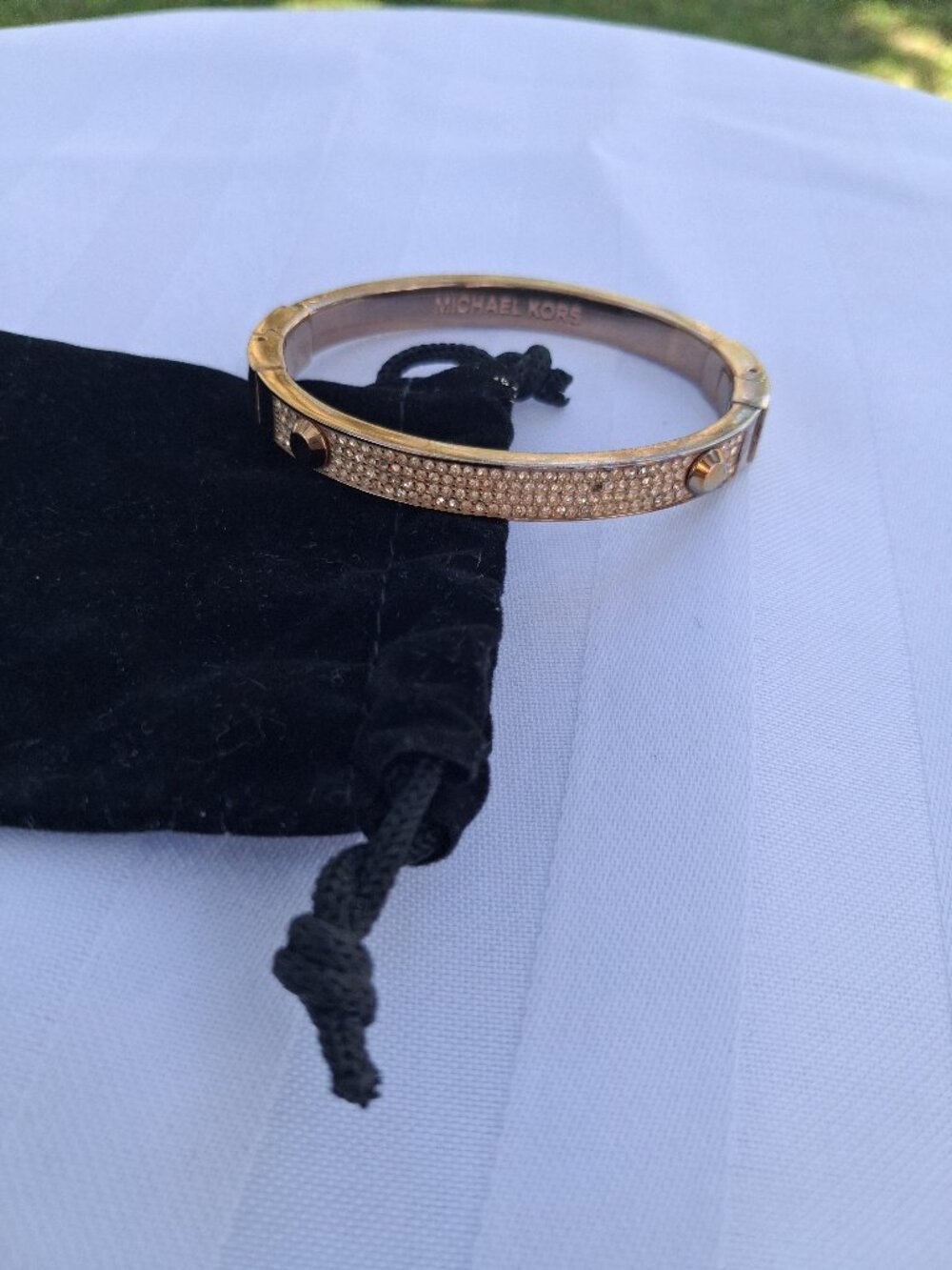 Michael Kors rosetone hinged bracelet